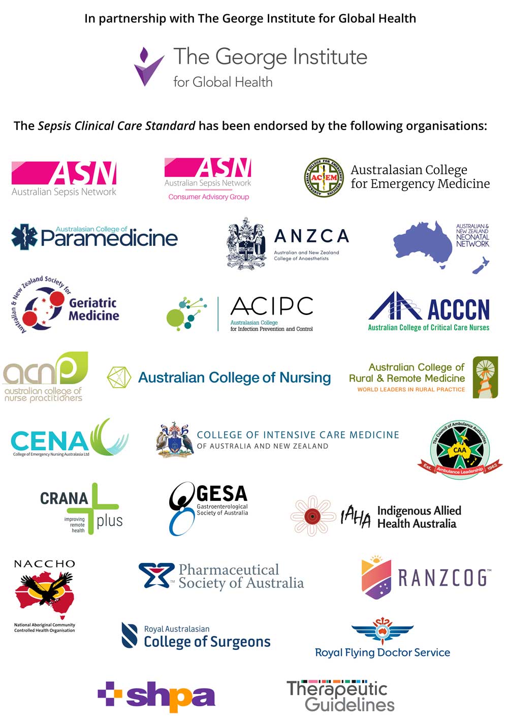 Endorsements - Sepsis Clinical Care Standard | Australian Commission on ...