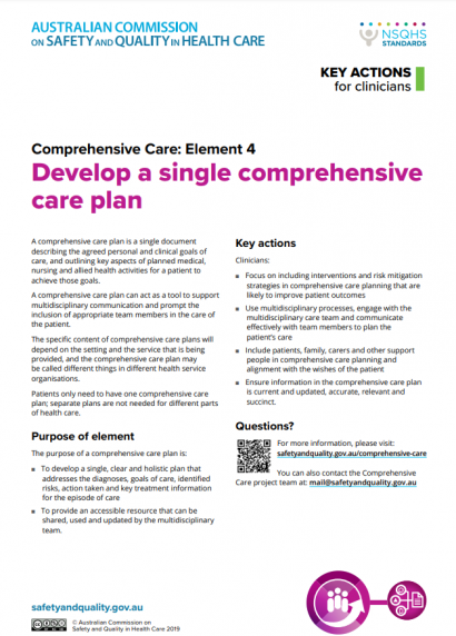 Comprehensive Care - Element 4: Develop A Single Comprehensive Care ...