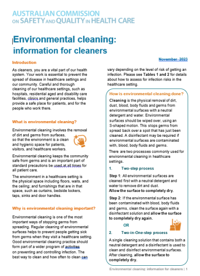 Environmental Cleaning And Infection Prevention And Control Resources ...