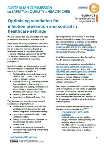 Optimising Ventilation For Infection Prevention And Control In ...