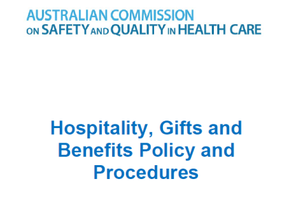 An image displaying the Commission's banner and the text "Hospitality, Gifts and Benefits Policy and Procedures".