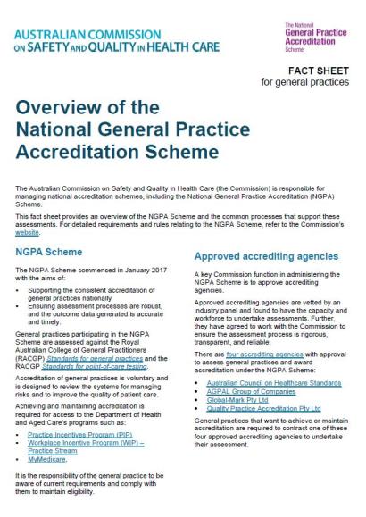 Overview of the National General Practice Accreditation (NGPA) Scheme - Version 3.0