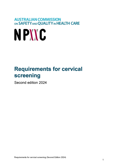 Requirements for cervical screening (Second edition 2024)